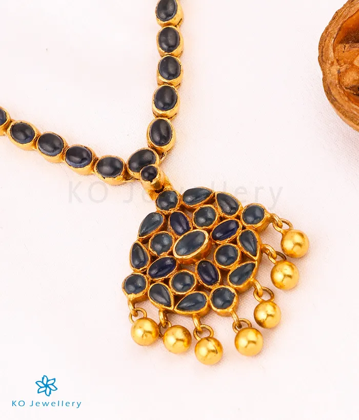 Necklaces Silversmith The Dhruvi Silver Blue Kemp Necklace