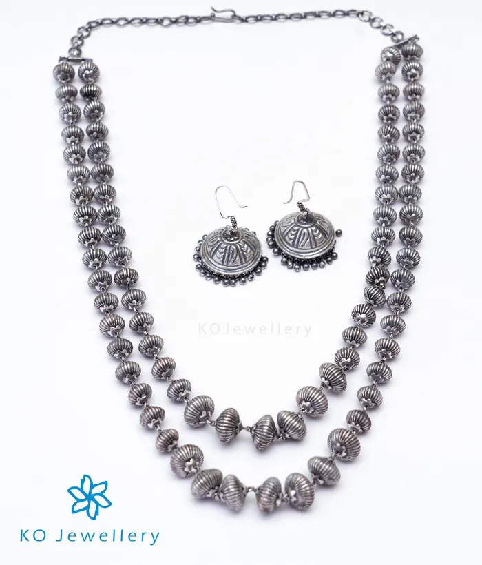 Necklaces Silversmith The Nellikai Sara Silver Layered NecklaceOxidised