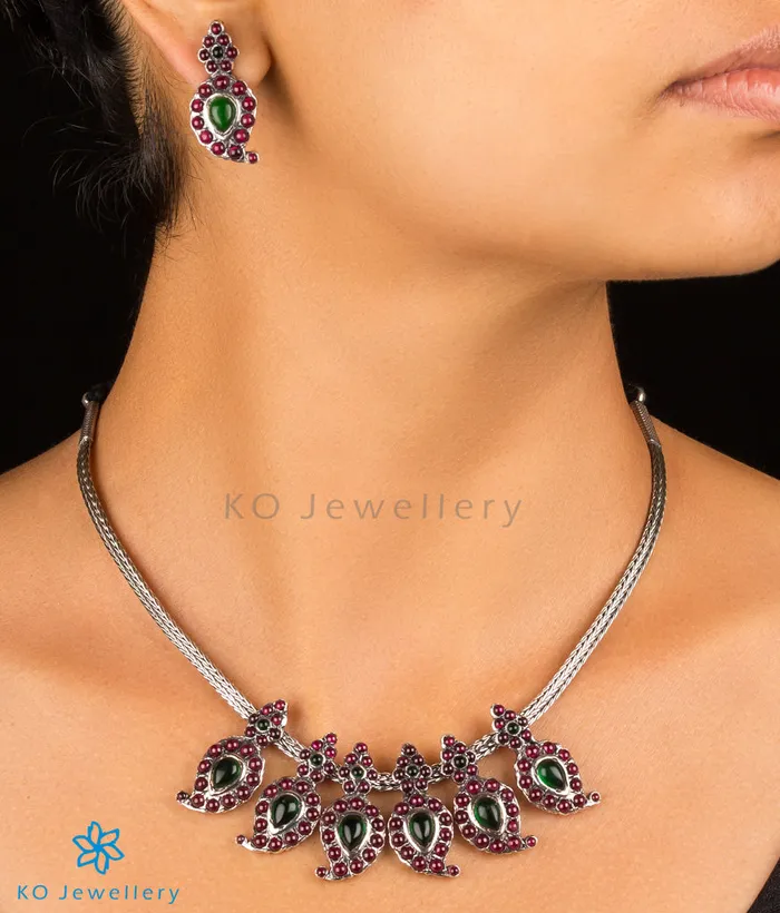 Necklaces Silversmith The Suvarna Manga Malai Necklace Set SmallOxidised