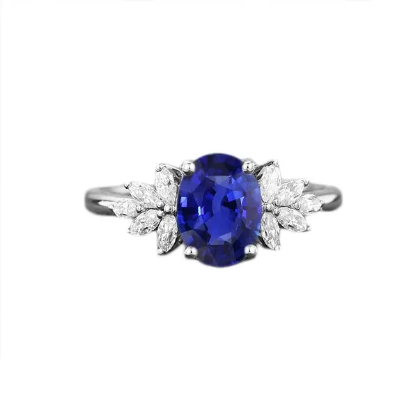 Oval Gemstone Blue Sapphire Ring With Marquise Natural Earth Mined Diamonds 350 Carats HarryChadEntcom Rings Oval Gemstone Blue Sapphire Ring With Marquise Natural Earth Mined Diamonds 350 Carats HarryChadEntcom Rings