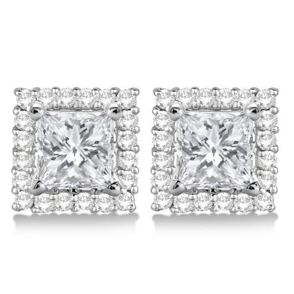 Princess And Round Cut 340 Carats Natural Earth Mined Diamond Women Stud Earrings GB Earrings