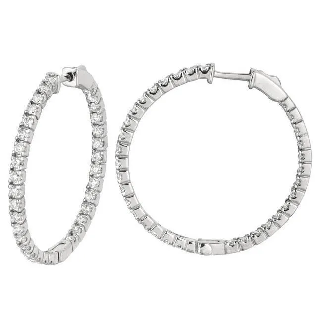 Prong Setting 205 Carat Round Brilliant Natural Earth Mined Diamonds Hoop Earrings WG 14K GB Earrings Prong Setting 205 Carat Round Brilliant Natural Earth Mined Diamonds Hoop Earrings WG 14K GB Earrings