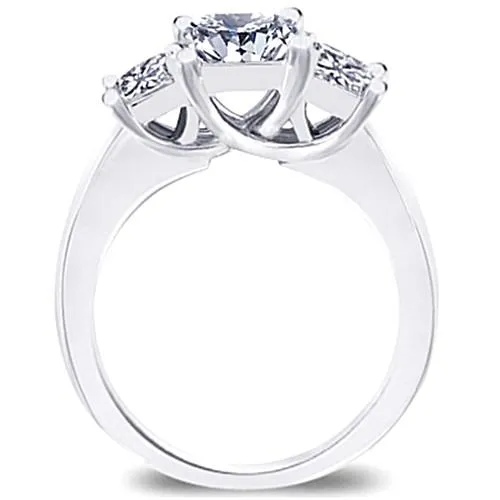 Rings GB 3 Stone Natural Earth Mined Diamond Engagement Ring Princess 181 Carat White Gold
