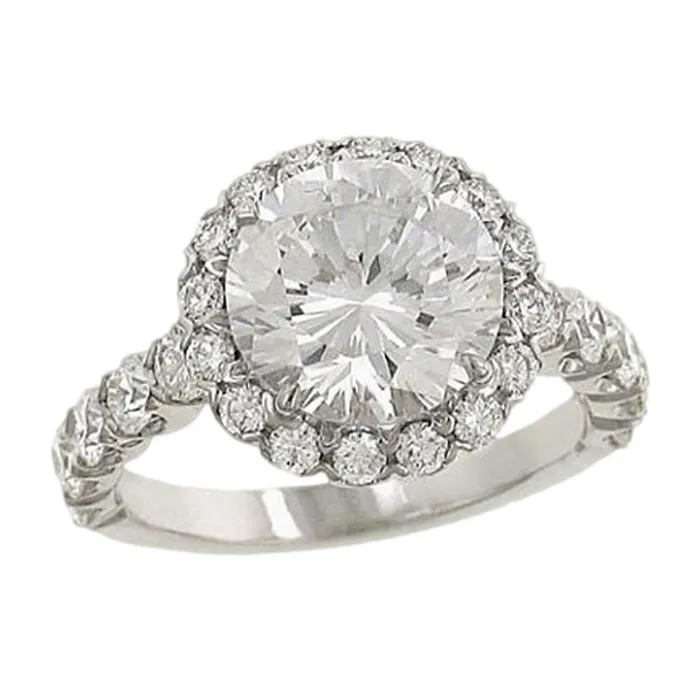 Rings GB 4 Carats Natural Earth Mined Diamond Halo Ring Pave Jewelry Engagement White Gold Rings GB 4 Carats Natural Earth Mined Diamond Halo Ring Pave Jewelry Engagement White Gold