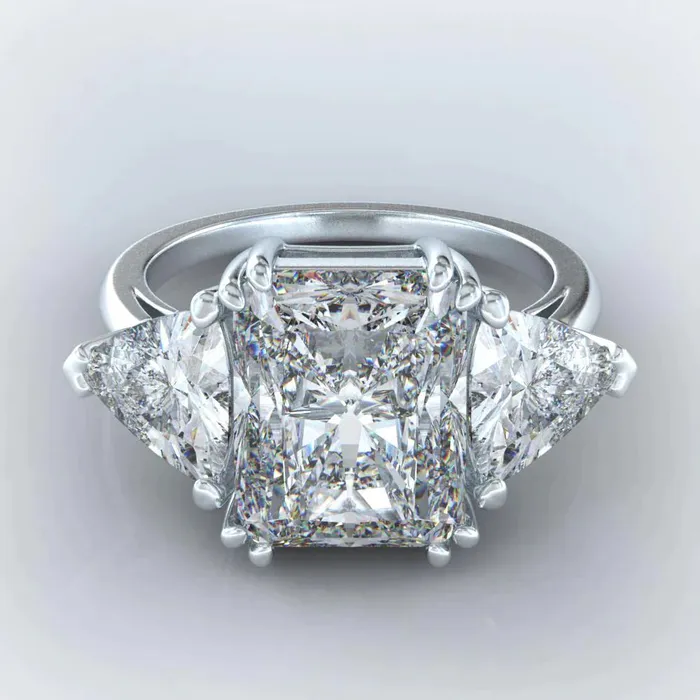 Rings GB Elegant 12 Carat Radiant Trilliant Lab Grown Big Diamond Ring