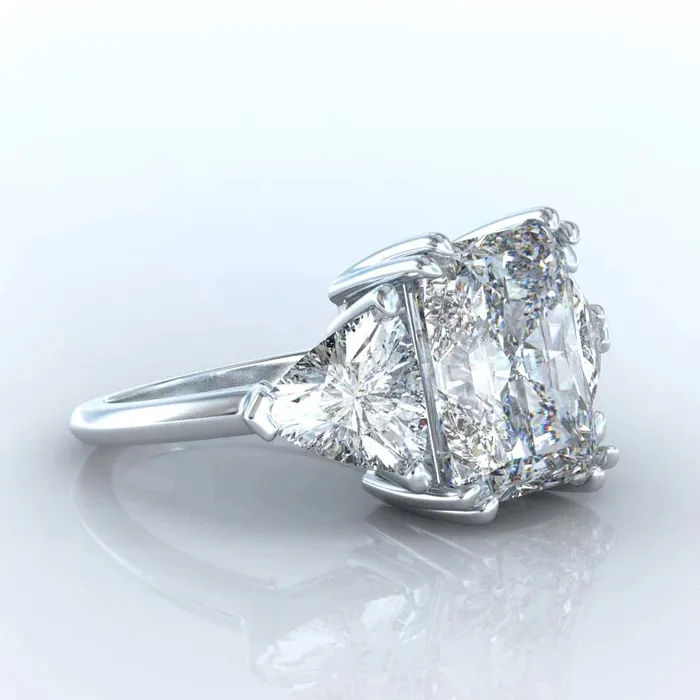 Rings GB Elegant 12 Carat Radiant Trilliant Lab Grown Big Diamond Ring