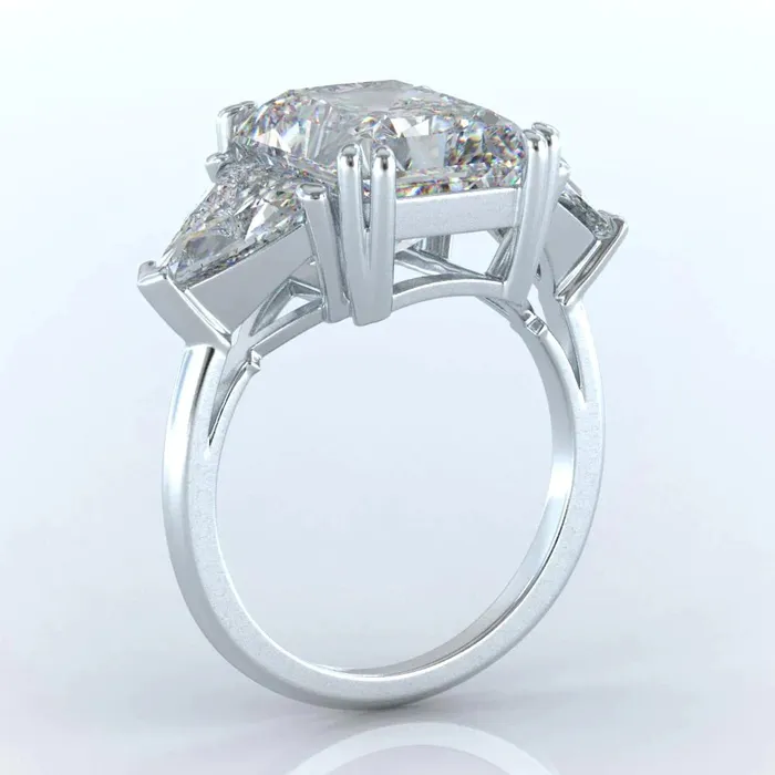 Rings GB Elegant 12 Carat Radiant Trilliant Lab Grown Big Diamond Ring