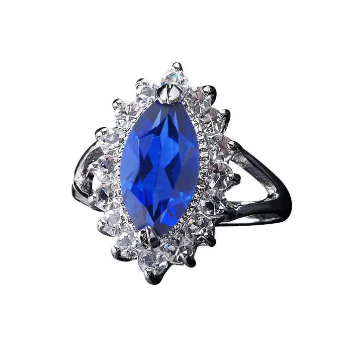 Rings GB Genuine Marquise Sapphire Expensive Ring