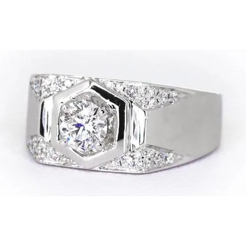 Rings GB Thick Shank Mens Anniversary Band Round Natural Earth Mined Diamond 175 Carats