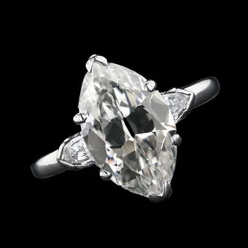 Rings HarryChadEntcom 3 Stone Ring Old Cut Marquise Huge Lab Grown Diamond Tapered Baguettes 950 Carats Rings HarryChadEntcom 3 Stone Ring Old Cut Marquise Huge Lab Grown Diamond Tapered Baguettes 950 Carats