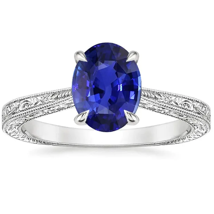 Rings HarryChadEntcom Blue Sapphire Color Solitaire Ring