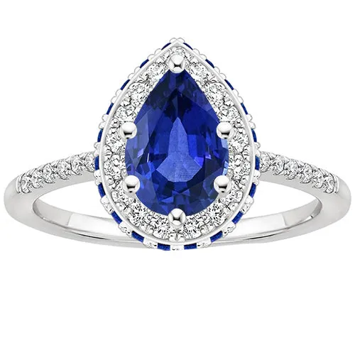 Rings HarryChadEntcom Gemstone Natural Earth Mined Diamond Engagement Ring Halo Pear Cut Blue Sapphire 6 Carats Rings HarryChadEntcom Gemstone Natural Earth Mined Diamond Engagement Ring Halo Pear Cut Blue Sapphire 6 Carats