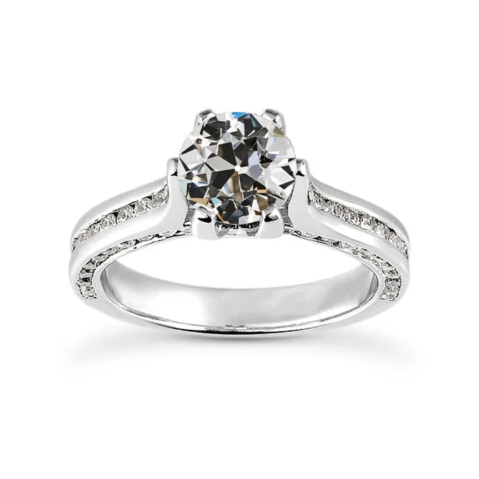 Rings HarryChadEntcom Gold Round Old Cut Natural Earth Mined Diamond Ring 6 Prong Channel Set 450 Carats Rings HarryChadEntcom Gold Round Old Cut Natural Earth Mined Diamond Ring 6 Prong Channel Set 450 Carats