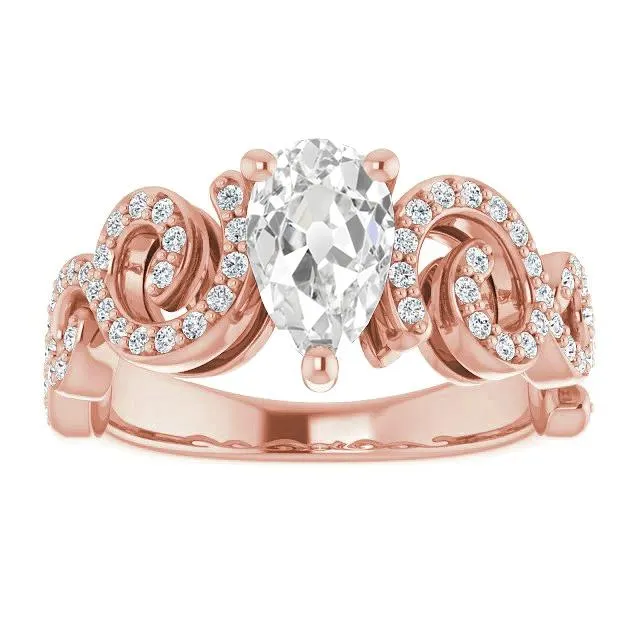 Rings HarryChadEntcom Pear Old Mine Cut Real Natural Earth Mined Diamond Fancy Ring Twisted Shank 520 Carats Gold Rings HarryChadEntcom Pear Old Mine Cut Real Natural Earth Mined Diamond Fancy Ring Twisted Shank 520 Carats Gold