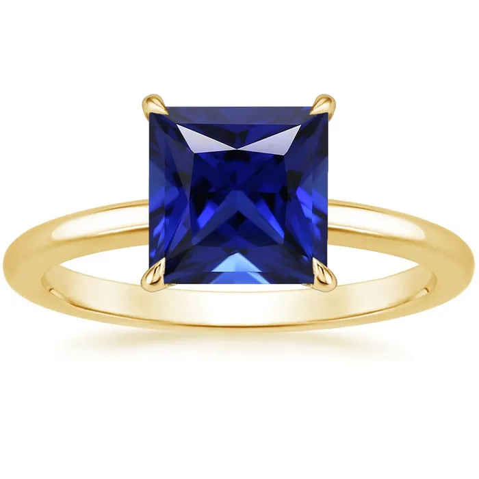 Rings HarryChadEntcom Women Solitaire Ring Princess Sri Lankan Sapphire Yellow Gold 5 Carats Rings HarryChadEntcom Women Solitaire Ring Princess Sri Lankan Sapphire Yellow Gold 5 Carats