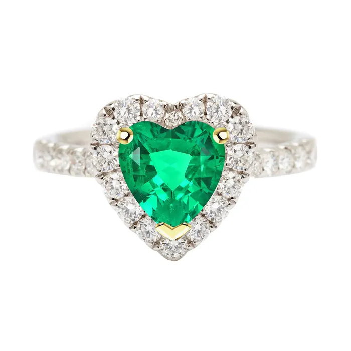 Rings Heart Shape Green Emerald Ring Halo Anniversary Gift HarryChadEntcom Rings Heart Shape Green Emerald Ring Halo Anniversary Gift HarryChadEntcom