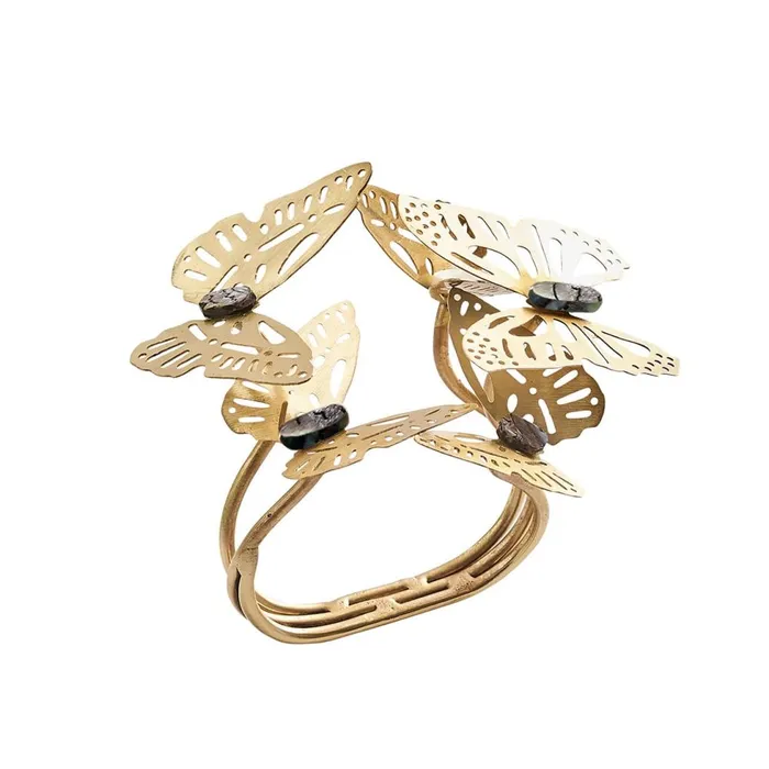 Rings Kim Seybert Kim Seybert Butterfly Garden Napkin Ring in Gold Silver Set of 4 Brass Rings Kim Seybert Kim Seybert Butterfly Garden Napkin Ring in Gold Silver Set of 4 Brass