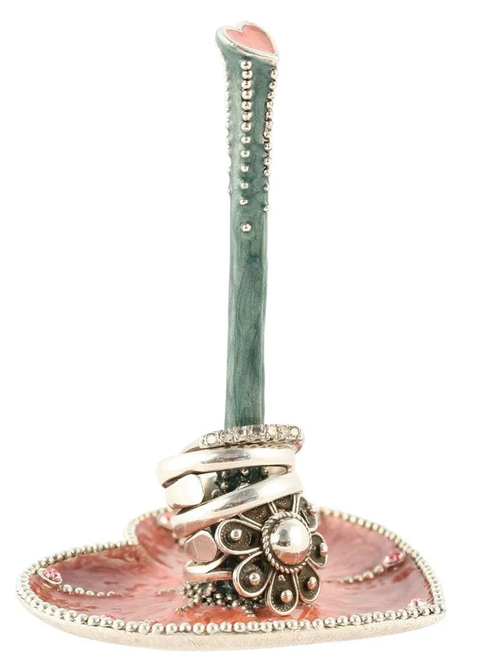 Rings Quest Collection 3 Hand Painted Heart Ring Holder By Quest Gifts