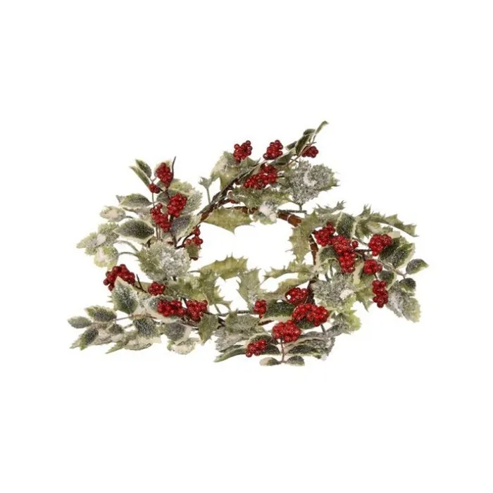 Rings Regency 12 Frosted Berry Holly Leaf Candle Ring Regency International Rings Regency 12 Frosted Berry Holly Leaf Candle Ring Regency International