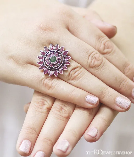 Rings Silversmith The Vedya Silver Kemp Finger RingOxidised