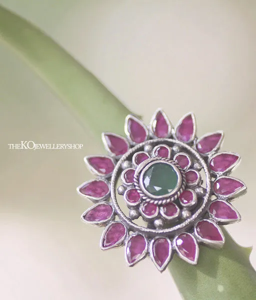 Rings Silversmith The Vedya Silver Kemp Finger RingOxidised