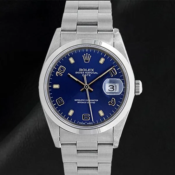 Rolex 15200 Oyster Perpetual Date Blue Arabic 34mm SS Watch HarryChadEntcom Watches Rolex 15200 Oyster Perpetual Date Blue Arabic 34mm SS Watch HarryChadEntcom Watches