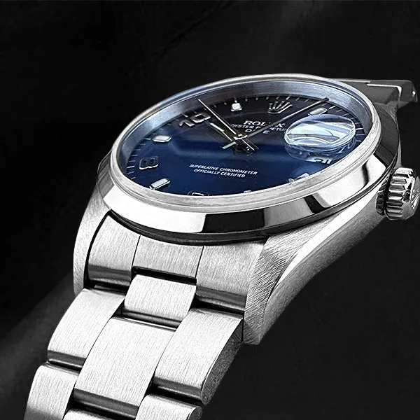 Rolex 15200 Oyster Perpetual Date Blue Arabic 34mm SS Watch HarryChadEntcom Watches Rolex 15200 Oyster Perpetual Date Blue Arabic 34mm SS Watch HarryChadEntcom Watches