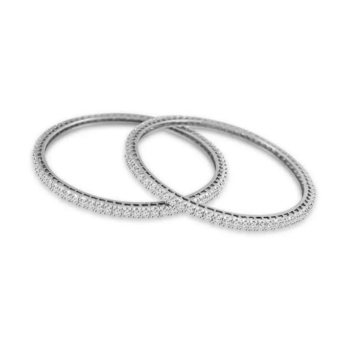 Round 4 Carats Natural Earth Mined Diamond Ladies Bangle Jewelry White Gold 14K GB Earrings