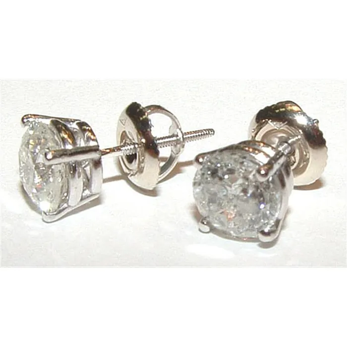 Round Natural Earth Mined Diamonds Stud Earrings 105 Ct White Gold Women F Vs1 GB Earrings Round Natural Earth Mined Diamonds Stud Earrings 105 Ct White Gold Women F Vs1 GB Earrings