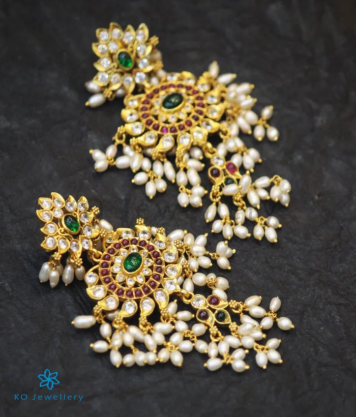 Silversmith Earrings The Shloka Silver Pearl Earrings