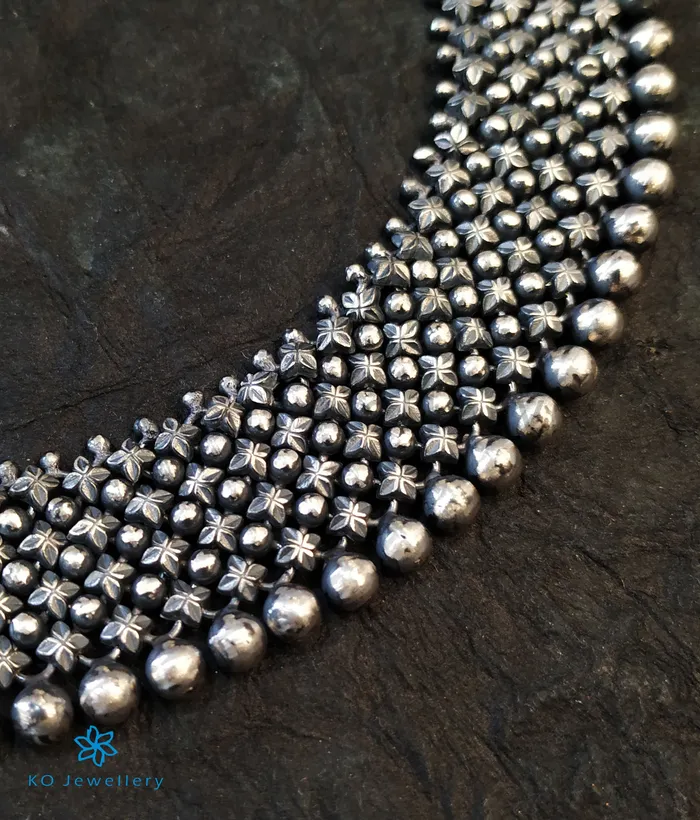 Silversmith Necklaces The Sahitya Antique Silver Necklace Oxidised