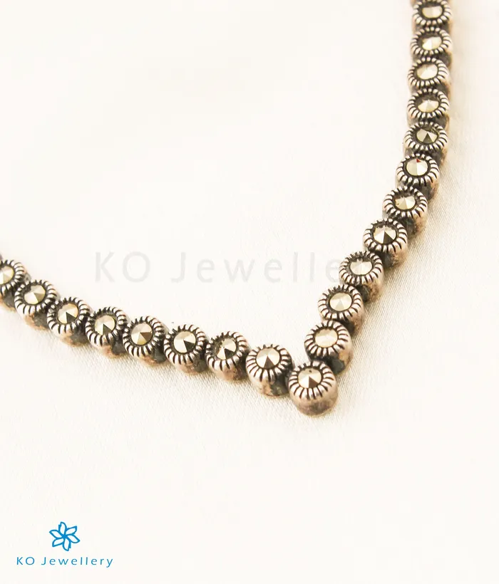 The Eloria Silver Marcasite Necklace Set Marcasite Necklaces