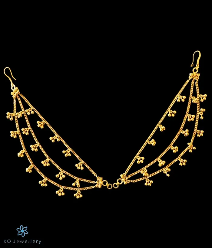 The Gejje Silver Ear chain 3 layers Silversmith Earrings
