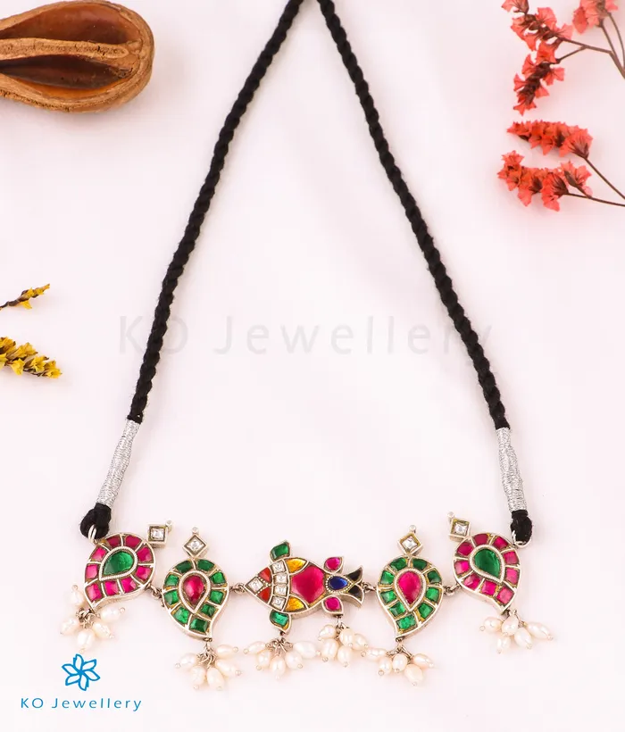 The Machli Silver Polki Choker Necklace Kundan Necklaces