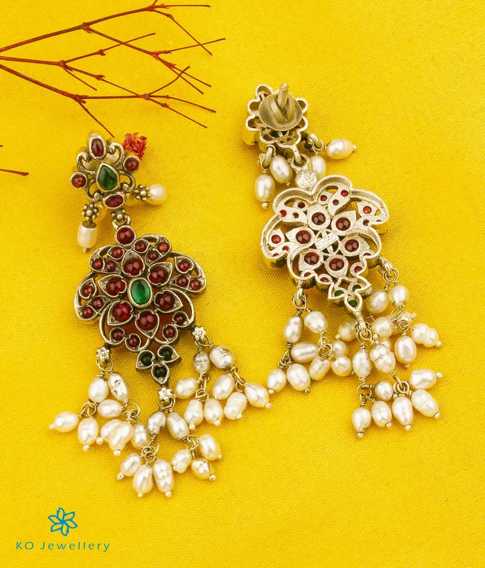 The Sagara Silver Guttapusalu Necklace OxidisedLong Silversmith Necklaces