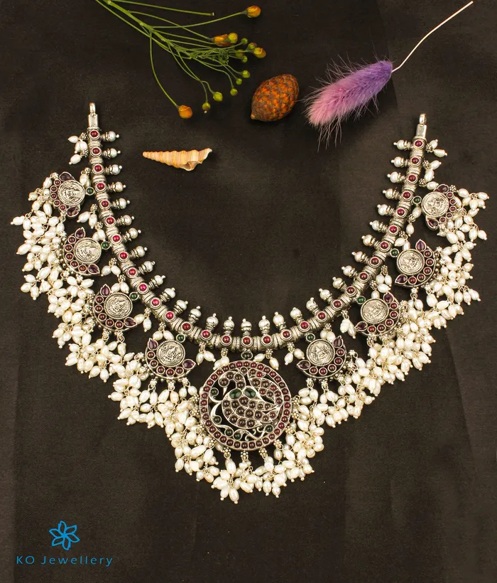 The Saira Silver Guttapusalu Necklace Short Silversmith Necklaces
