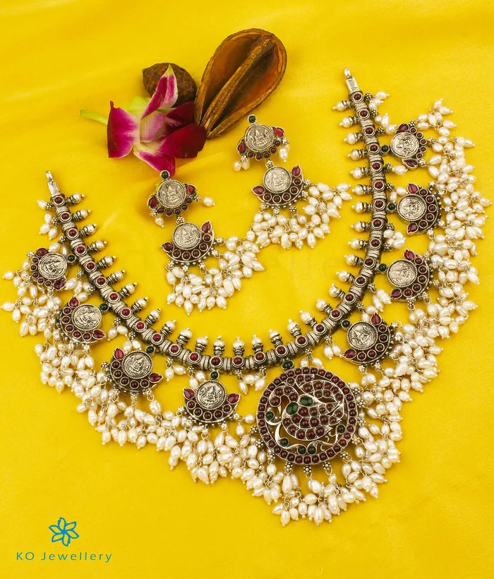 The Saira Silver Guttapusalu Necklace Short Silversmith Necklaces