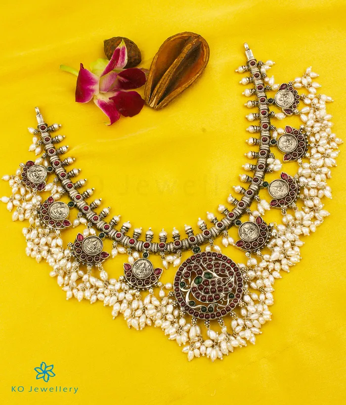 The Saira Silver Guttapusalu Necklace Short Silversmith Necklaces