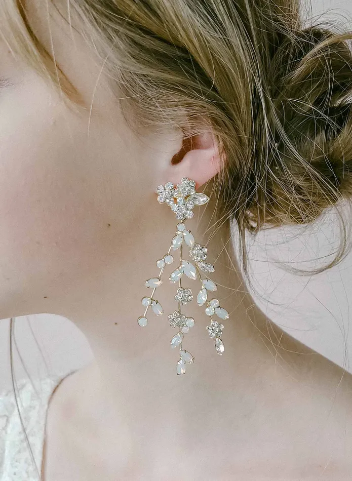 Triple strand crystal chandelier earrings Style 2146 twigs honey Earrings