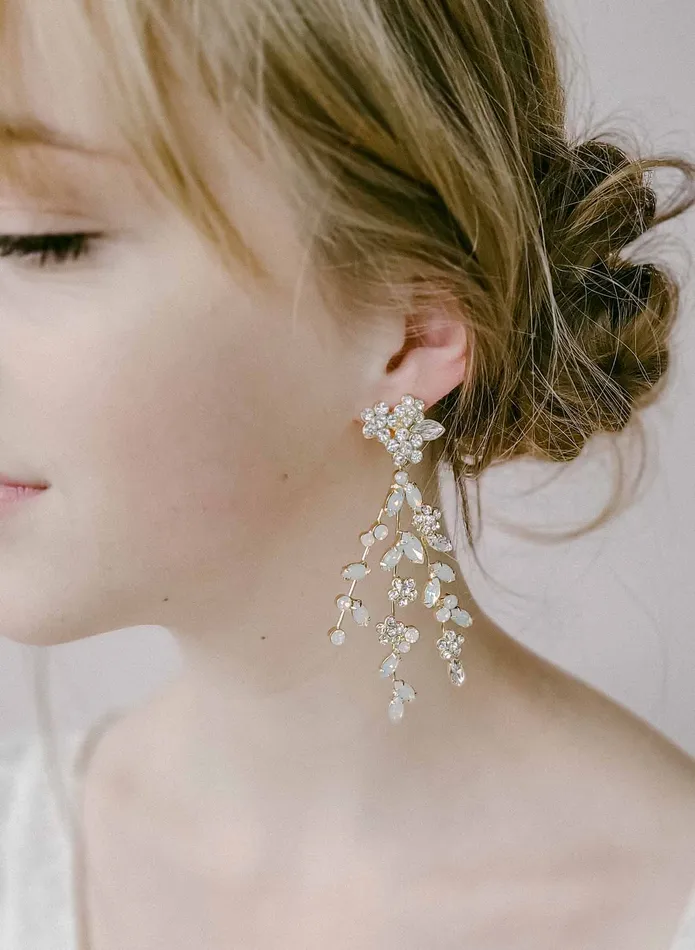 Triple strand crystal chandelier earrings Style 2146 twigs honey Earrings
