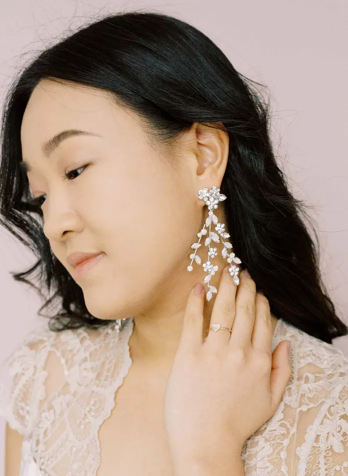 Triple strand crystal chandelier earrings Style 2146 twigs honey Earrings
