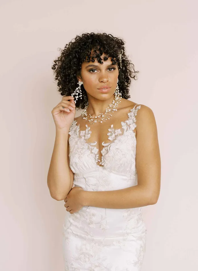Triple strand crystal chandelier earrings Style 2146 twigs honey Earrings