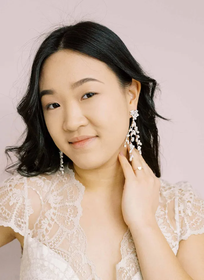 Triple strand crystal chandelier earrings Style 2146 twigs honey Earrings