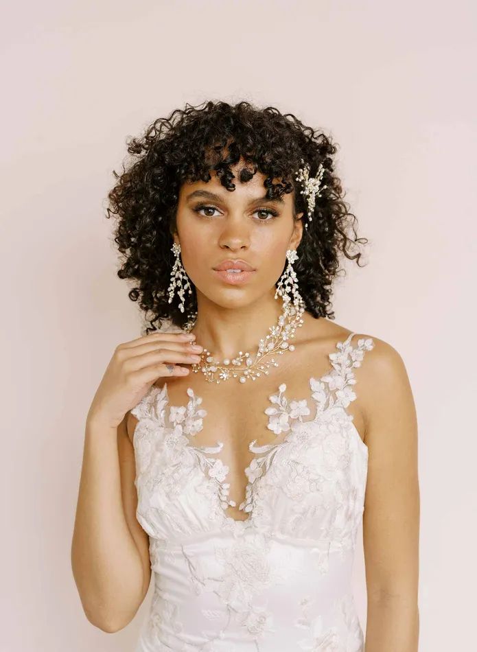 Triple strand crystal chandelier earrings Style 2146 twigs honey Earrings