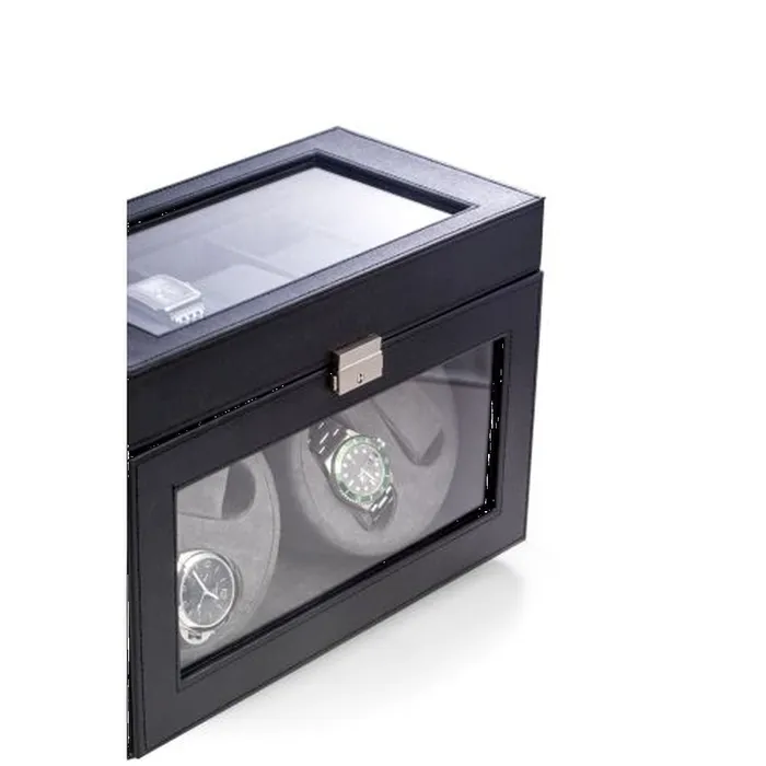 Watches Black Leather Four Watch Winder 5 Watch Storage Case Bey Berk Watches Black Leather Four Watch Winder 5 Watch Storage Case Bey Berk