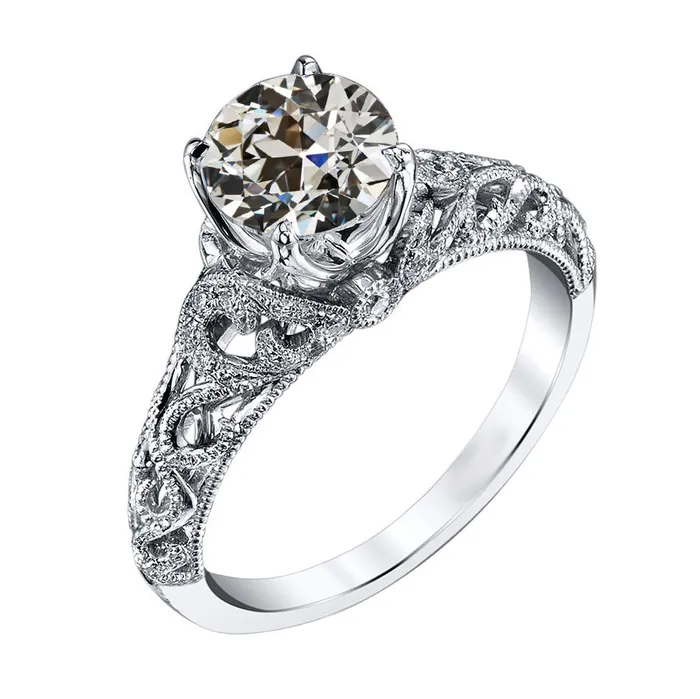 Womens Old European Mined Diamond Vintage Style Ring 2 Carats White Gold HarryChadEntcom Rings Womens Old European Mined Diamond Vintage Style Ring 2 Carats White Gold HarryChadEntcom Rings