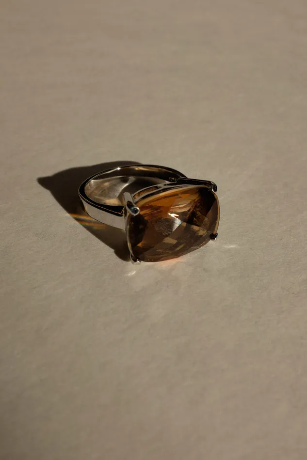 0018SILVER 925 BROWN BOLD RING collectionno2 Rings