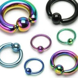 14g PVD Coated Captive Bead Ring Tulsa Body Jewelry Rings