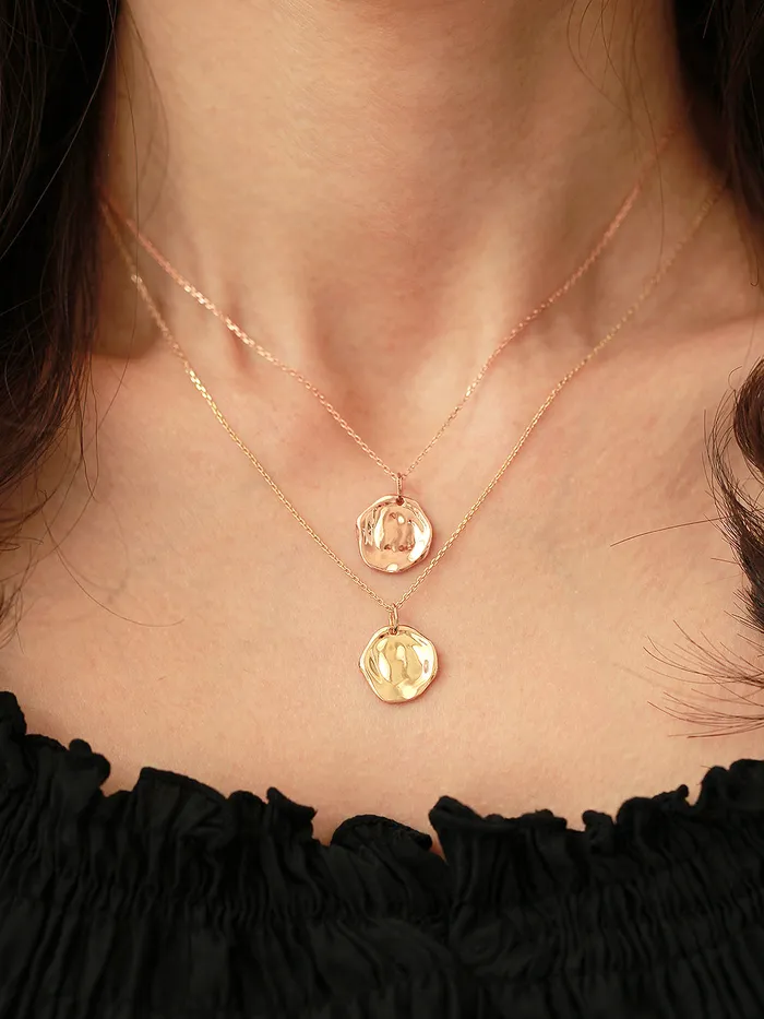 14K 18K Gold Coin Necklace MinimalBijoux Necklaces
