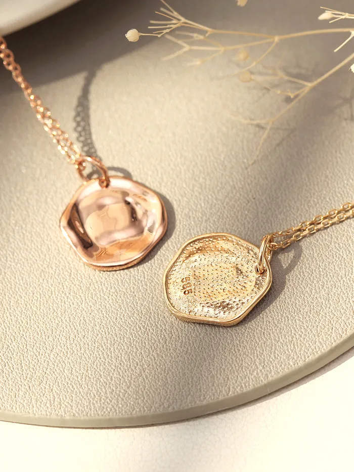 14K 18K Gold Coin Necklace MinimalBijoux Necklaces
